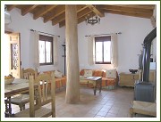 Living room with wood burning stove