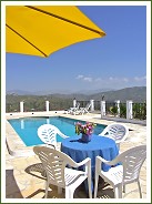 Pool area with impressive mountain panorama